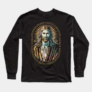 Jesus Christ Love Faith Christian Gift Idea Long Sleeve T-Shirt